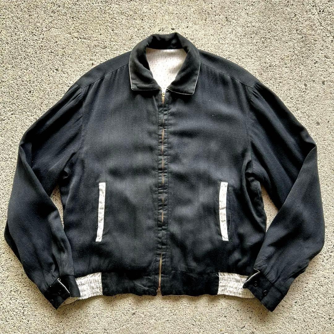 Special 50s ギャバジャン ブラック カスリ ホワイト リバーシブル