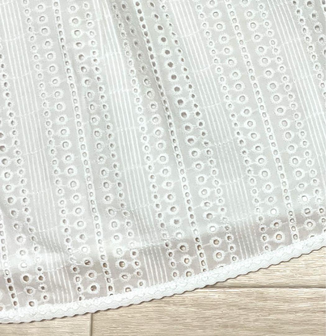 マックスマーラ コンビ素材 カットワーク刺繍ブラウス ホワイト