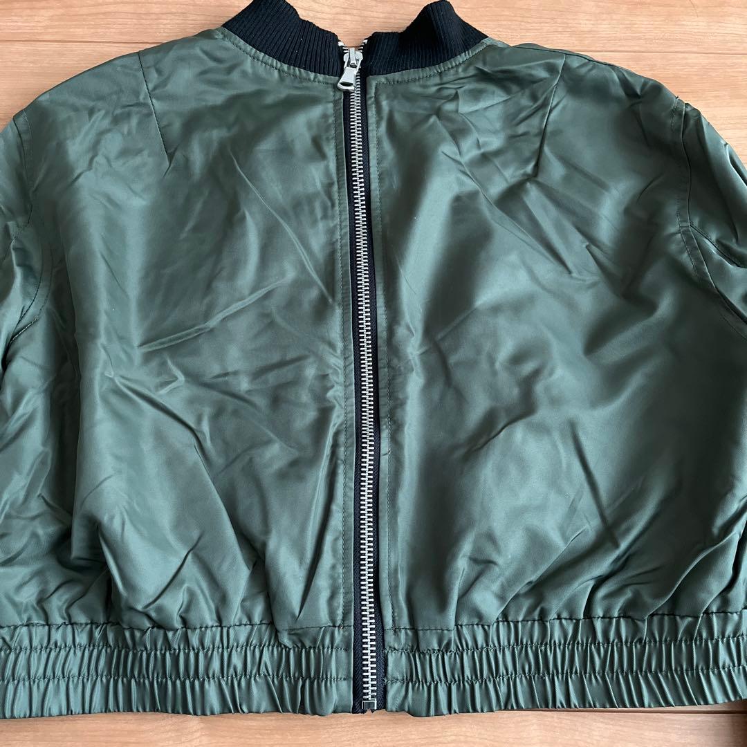 ZARA カーキクロップド MA-1 ジャケット - メルカリ