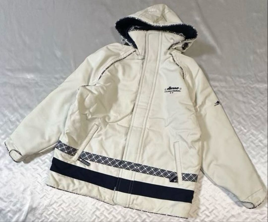 極美品 ellesse スキーウェア 上下セット 白と紺色 レディースL程度