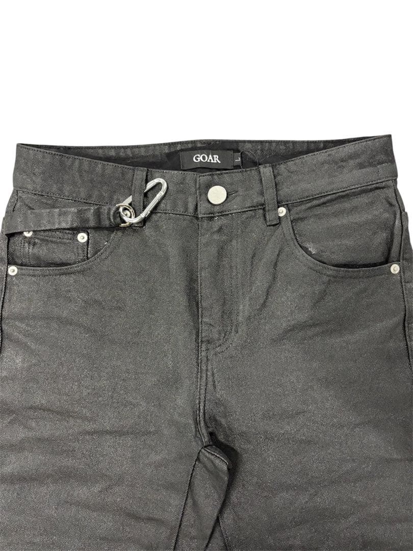 goar.archive strapped straight oil pants