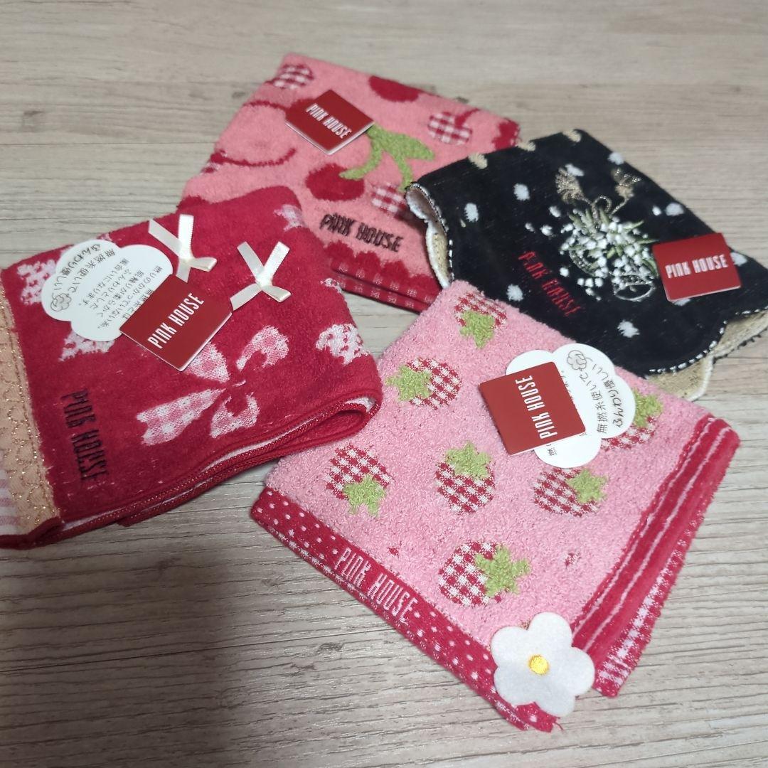 新品タグ付き》PINK HOUSE ピンクハウス♥タオルハンカチ 4枚セット