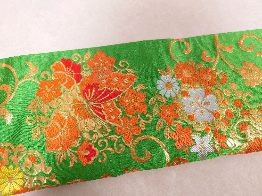 七五三 ジュニア帯 作り帯 一点物 蝶柄 鳳凰 緑系 - メルカリ