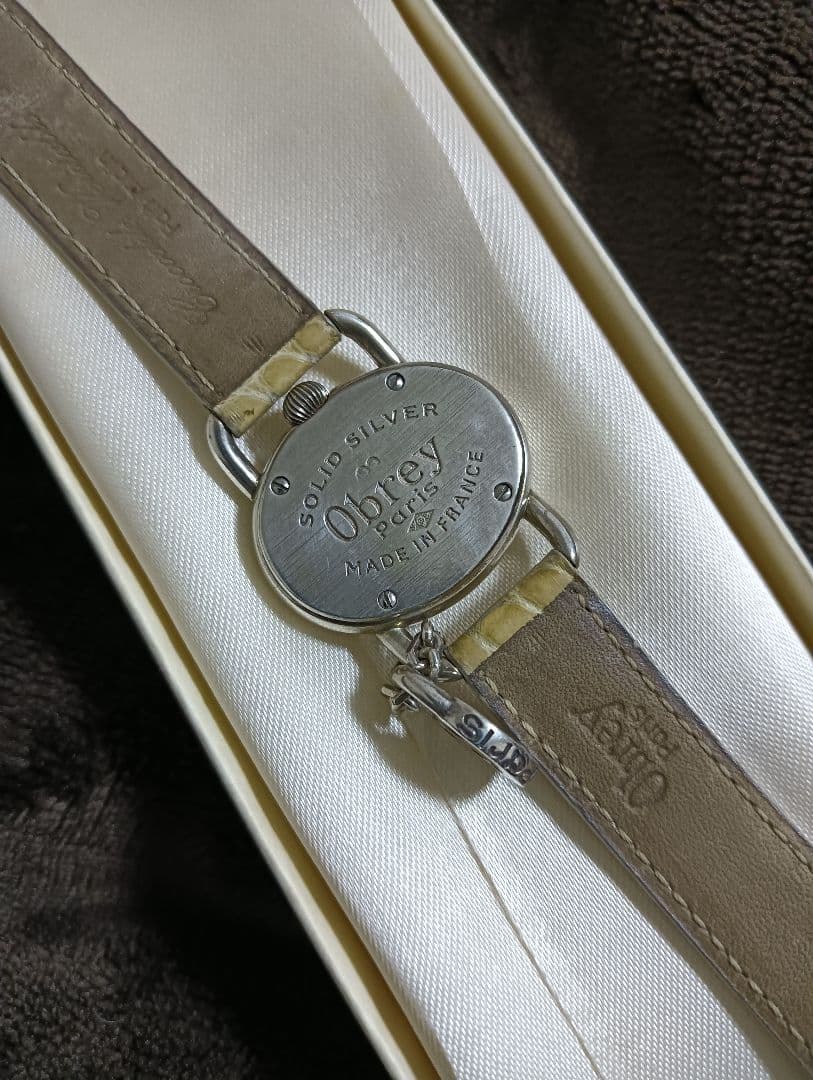 稼働品　Obrey　オブレイ　銀無垢　SOLID SILVER　腕時計　♡南京錠