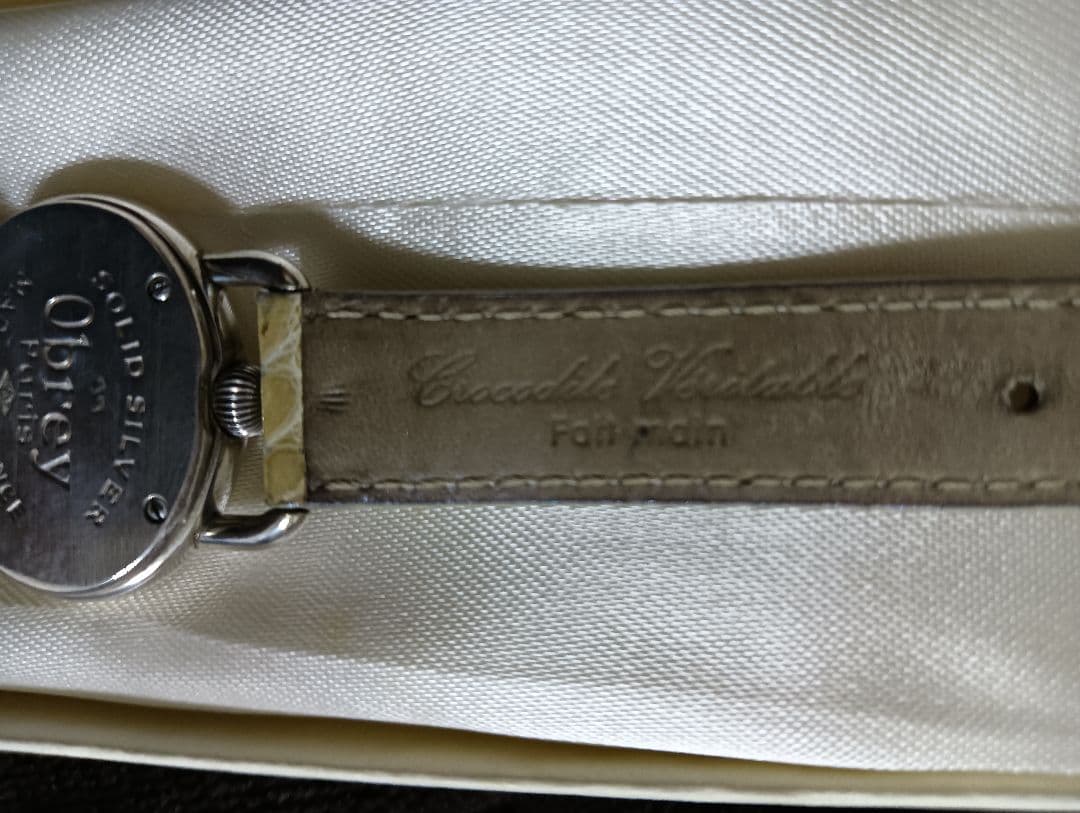 稼働品　Obrey　オブレイ　銀無垢　SOLID SILVER　腕時計　♡南京錠