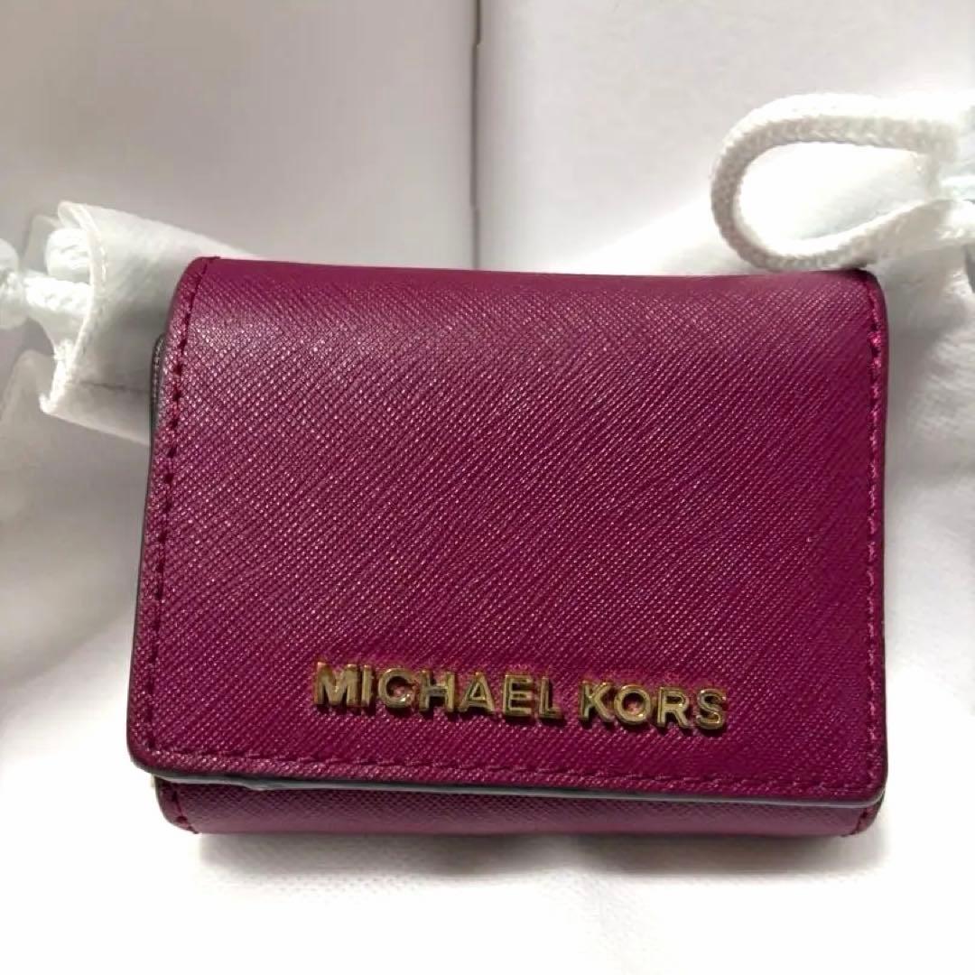 MICHAEL KORS レッド 三つ折り財布 - メルカリ