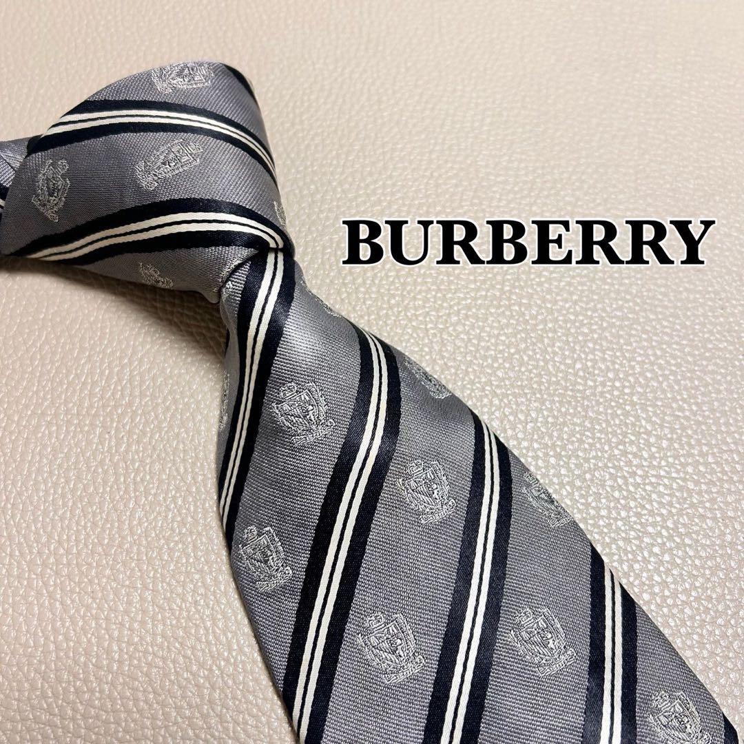バーバリー ネクタイ ノバチェック ホースロゴ ストライプ ビジネス