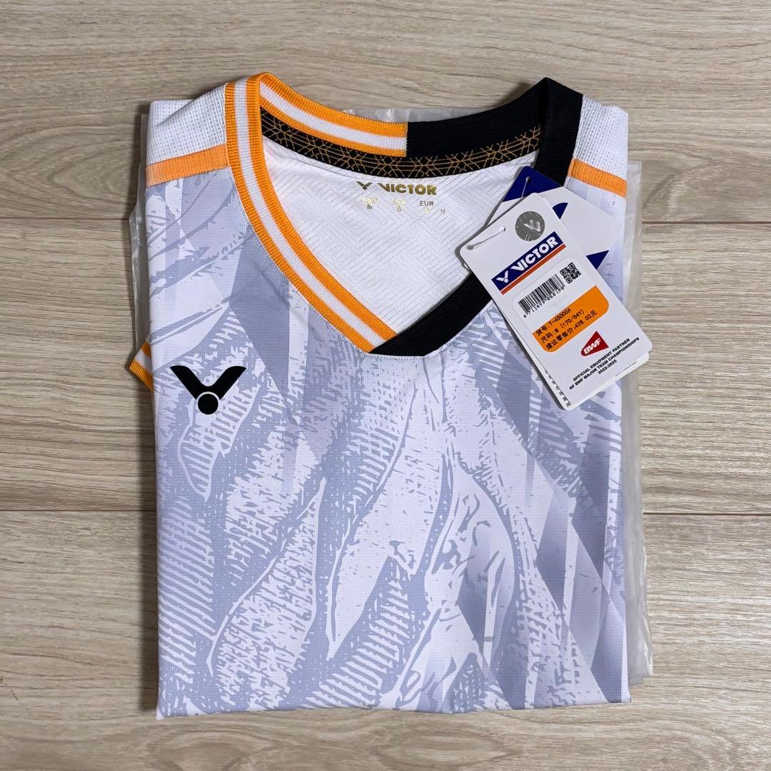 VICTOR バドミントンシャツ Mサイズ 奈良岡功大選手着用T-55000A白