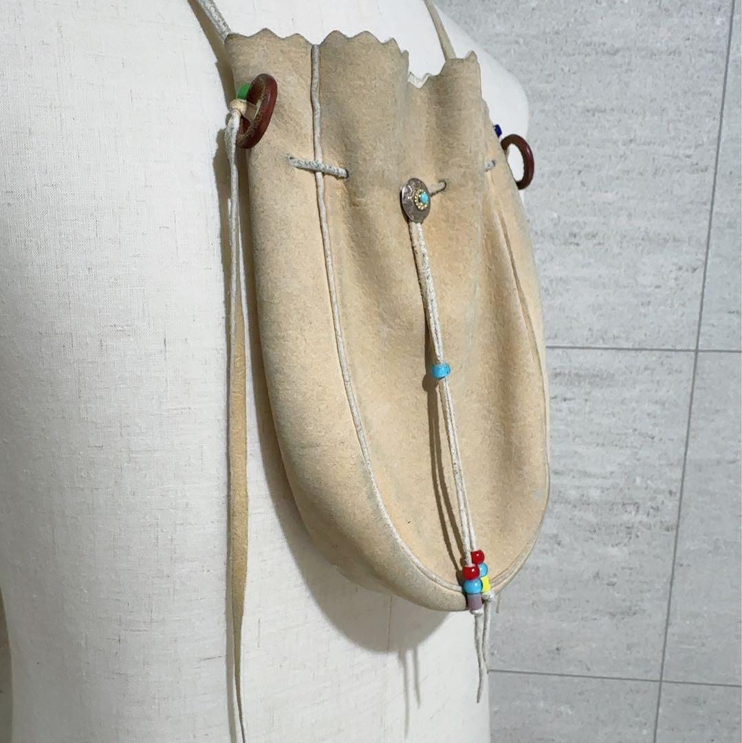 ゴローズ goro's スモーク 巾着ポーチ L バッグ 金縄ターコイズ