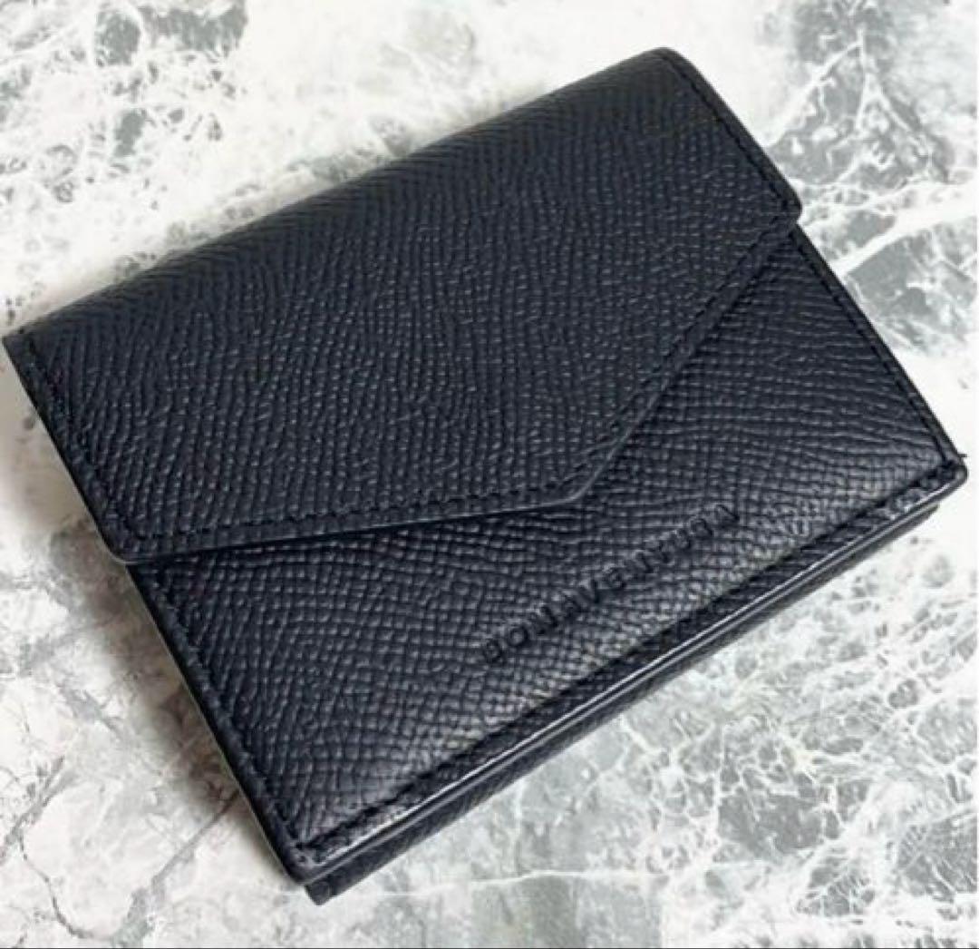 ボナベンチュラ シュリンクレザー スモールウォレット ブラック BONAVENTURA(ボナベンチュラ)｜【UNISEX】スモール ウォレット