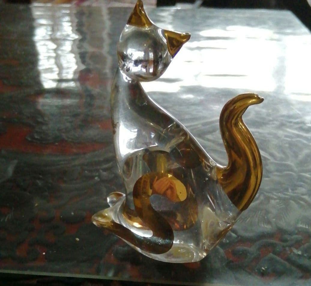 ベネチア ムラーノ ヴェネチアンガラス 置物 Murano 猫 ネコ - メルカリ