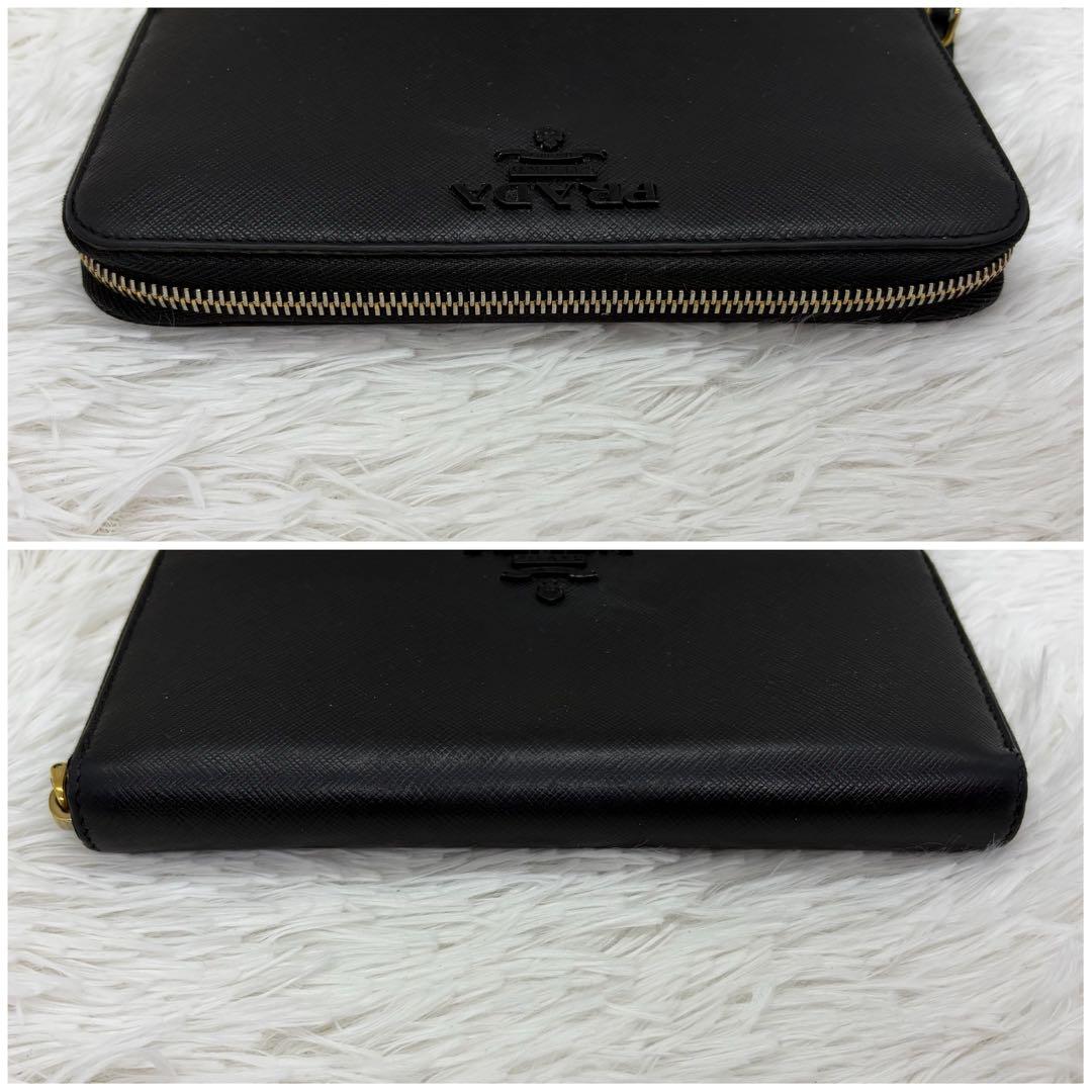 極美品✨プラダ 長財布 ラウンドファスナー シャイン サフィアーノ