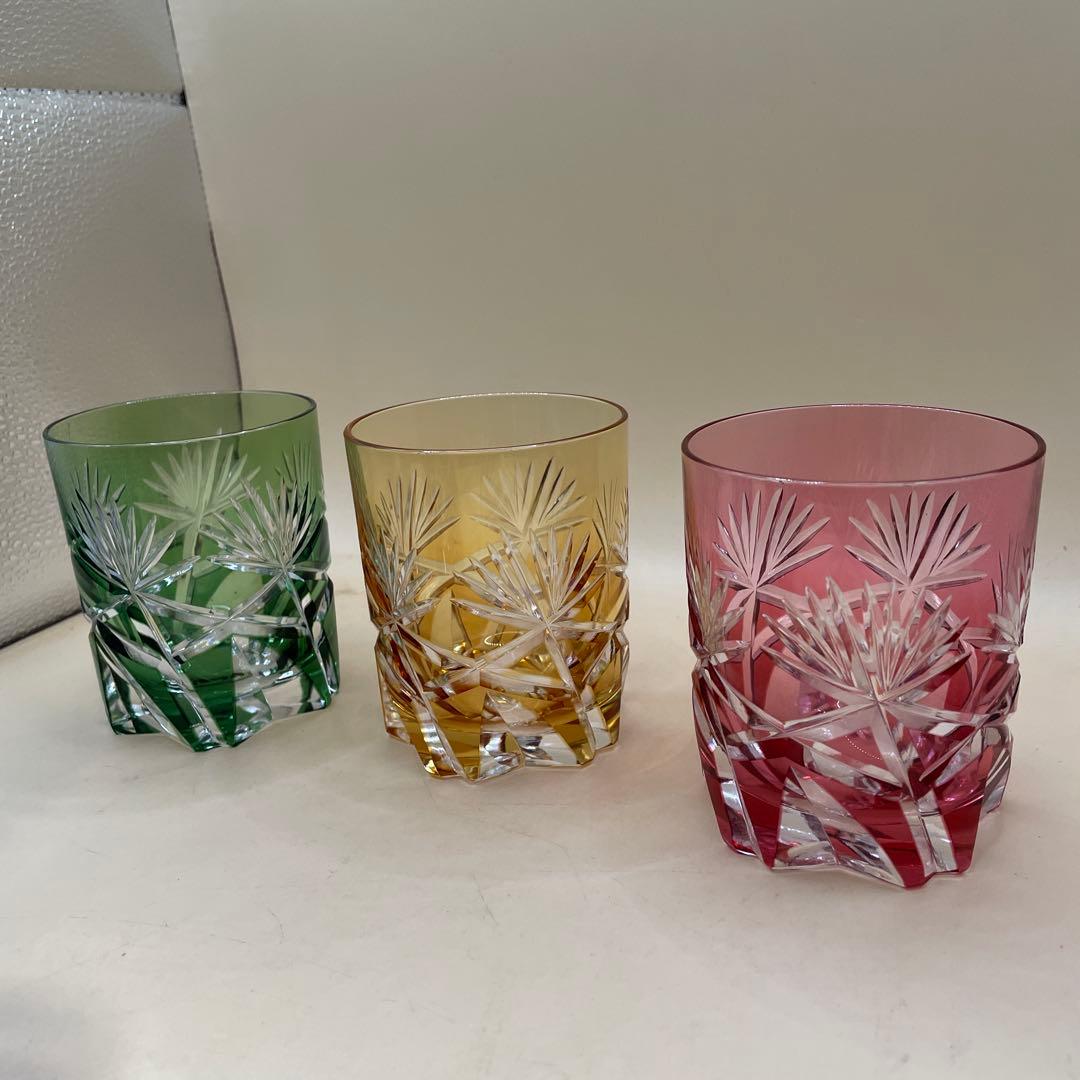 カガミクリスタル 江戸切子 サンクラール ロックグラス 5色セット