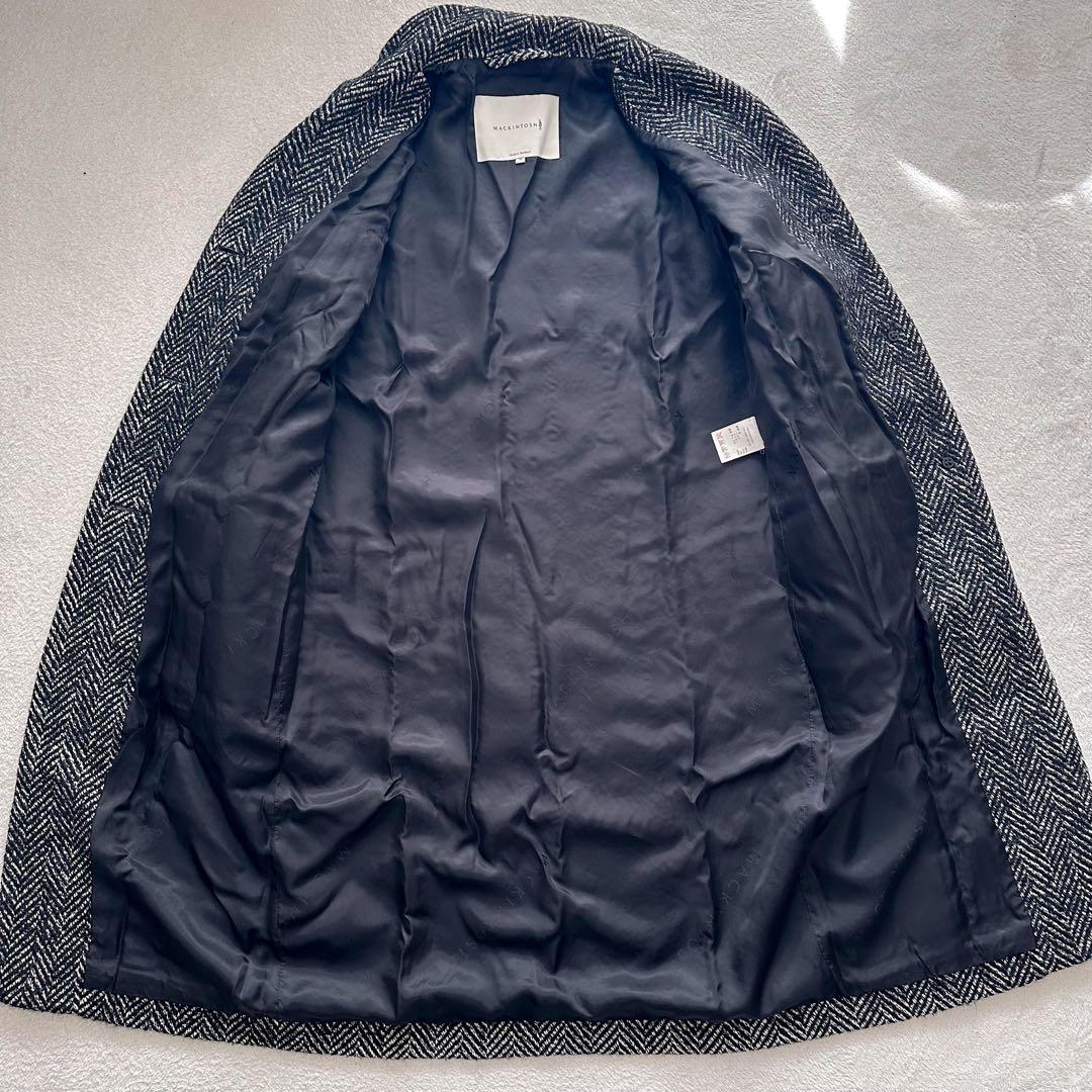 マッキントッシュ チェスターコート ヘリンボーン ウールシルク ロング