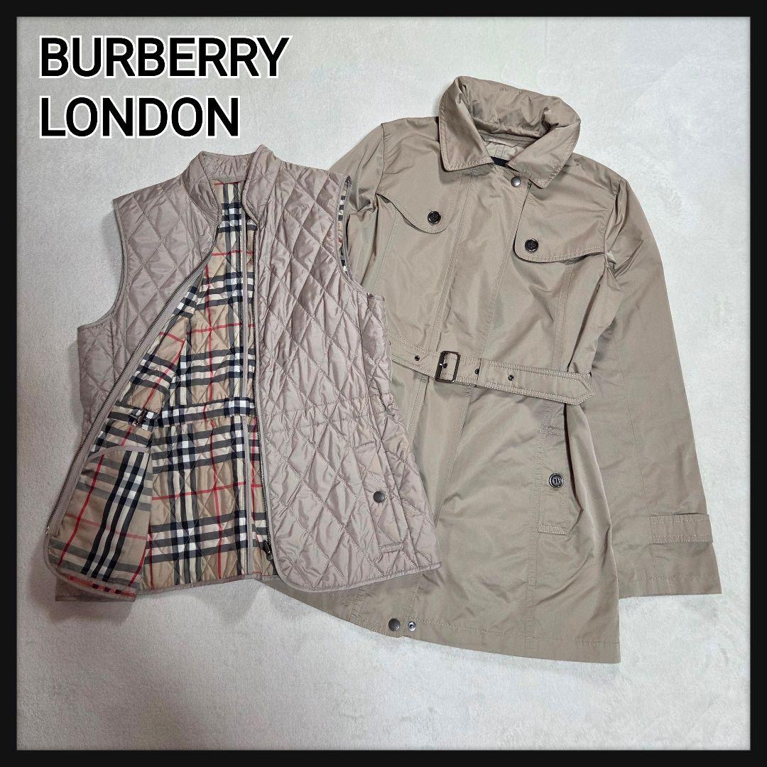 BURBERRY LONDON ステンカラーコート 3way ノバチェック バーバリーロンドン ステンカラーコート メンズ M〜L相当 ベージュ系