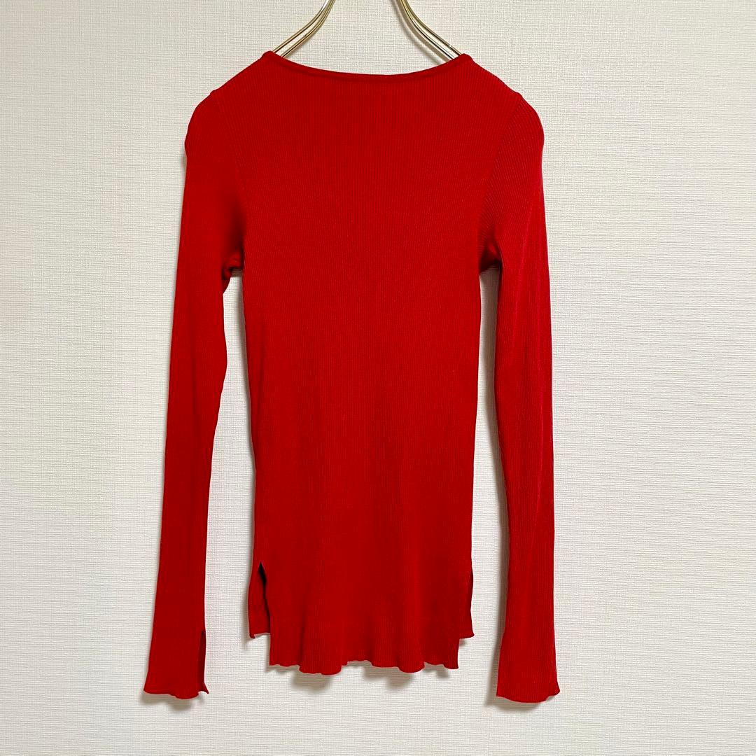美品✨オーラリー ロンハーマン別注 赤 ギザボートネック プルオーバー