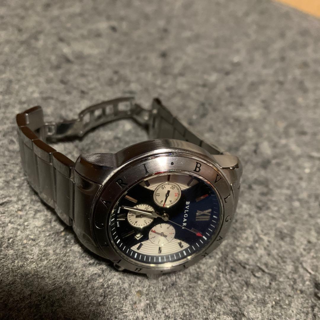 BVLGARI クロノグラフ 時計 シルバー/ブラック - メルカリ