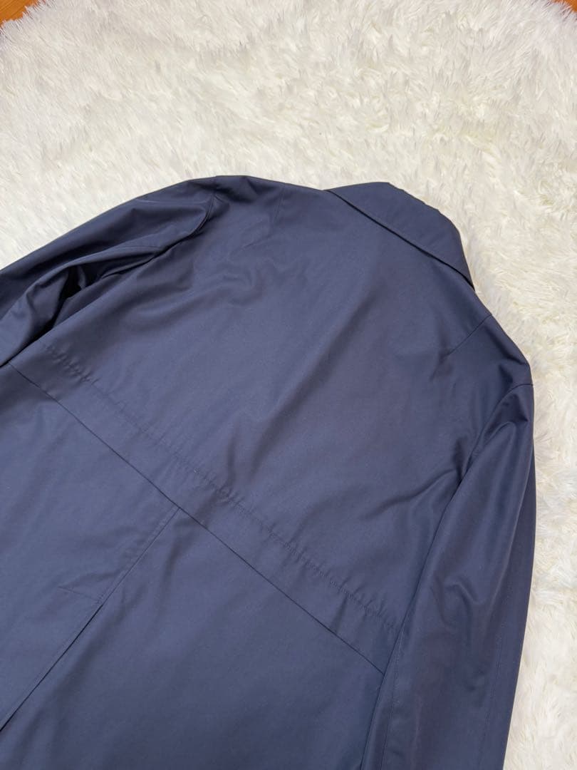美品　アクアスキュータム　ステンカラーコート　ネイビー　チェック