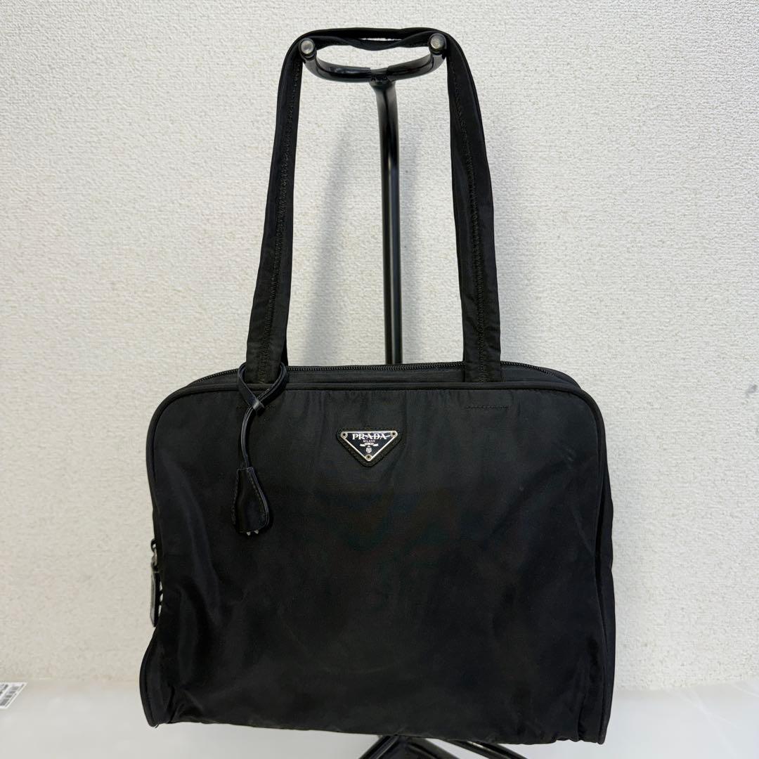 ☆プラダ PRADA☆トートバッグ 南京錠 ブラック ナイロン ギャラ付き