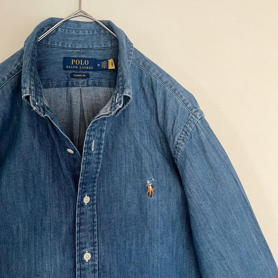 【人気希少現行QR★未使用に近い】ラルフローレンデニムシャンブレーBDシャツ◆M 楽天市場】POLO RALPH LAUREN ラルフローレン Cotton Chambray Shirt