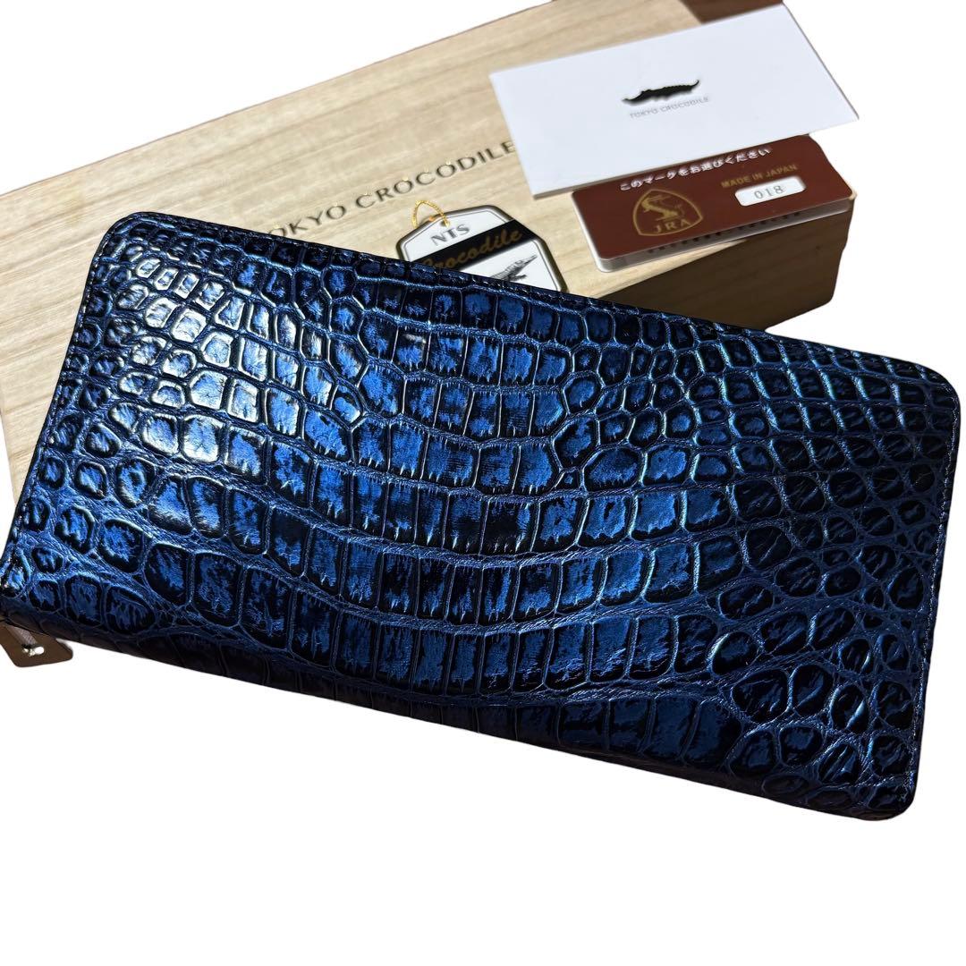 現行　未使用品　東京クロコダイル　ポロサス　長財布　コルテ　ミッドナイトブルー 現行 未使用品 東京クロコダイル ポロサス 長財布 コルテ ミッドナイト