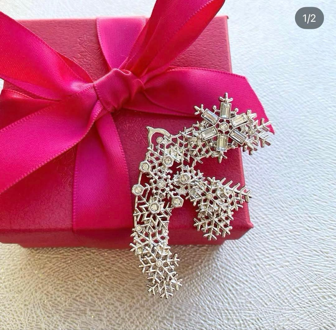 ヴァンドームブティック 雪の結晶 ブローチ 小鳥 ホワイトゴールド