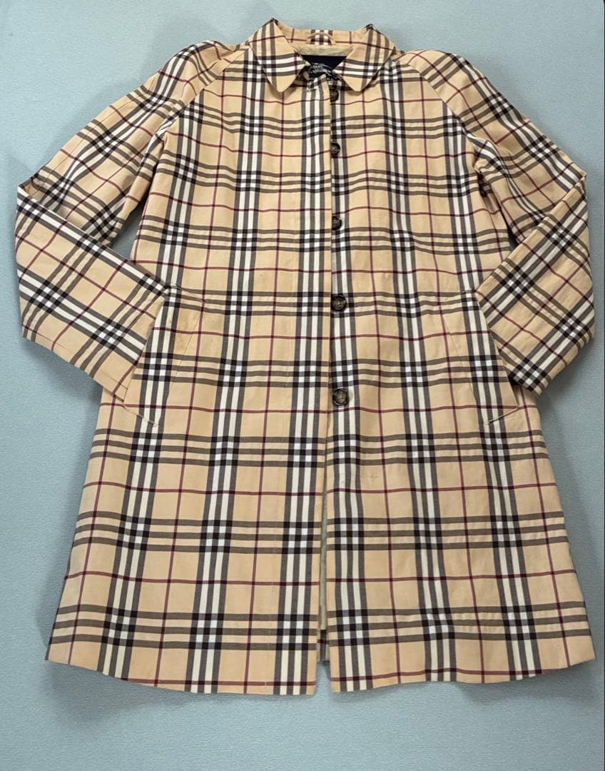 バーバリーロンドン チェック柄 ベージュ スプリングコート M - メルカリ
