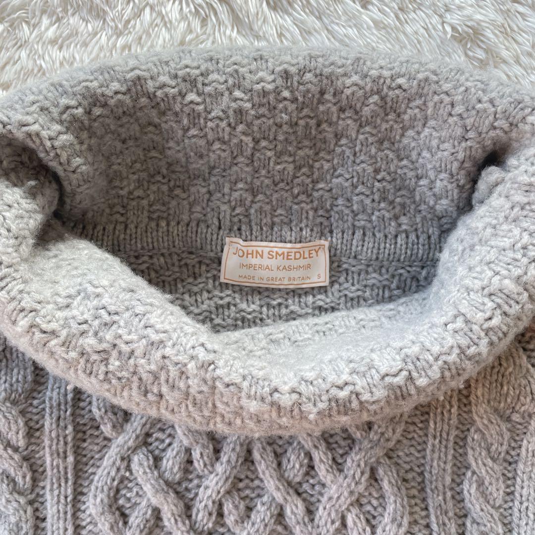 最上級ライン✨ジョンスメドレー ケーブル編み タートルネック メリノ