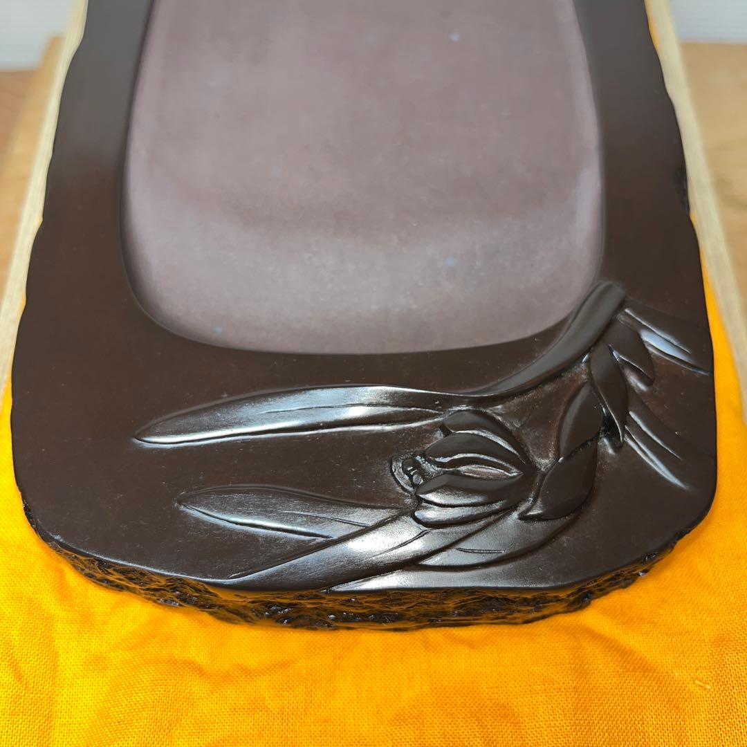 ⭕️赤間硯 蘭文研 伝統工芸士 下井唯石 新品美品 1.2kg超 共桐箱