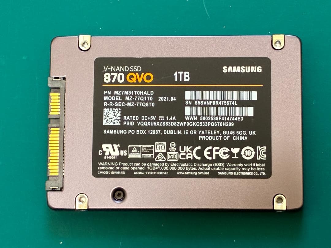 Samsung 860 QVO 1TB SATA 2.5 内蔵 SSD 使用少⑬ - メルカリ