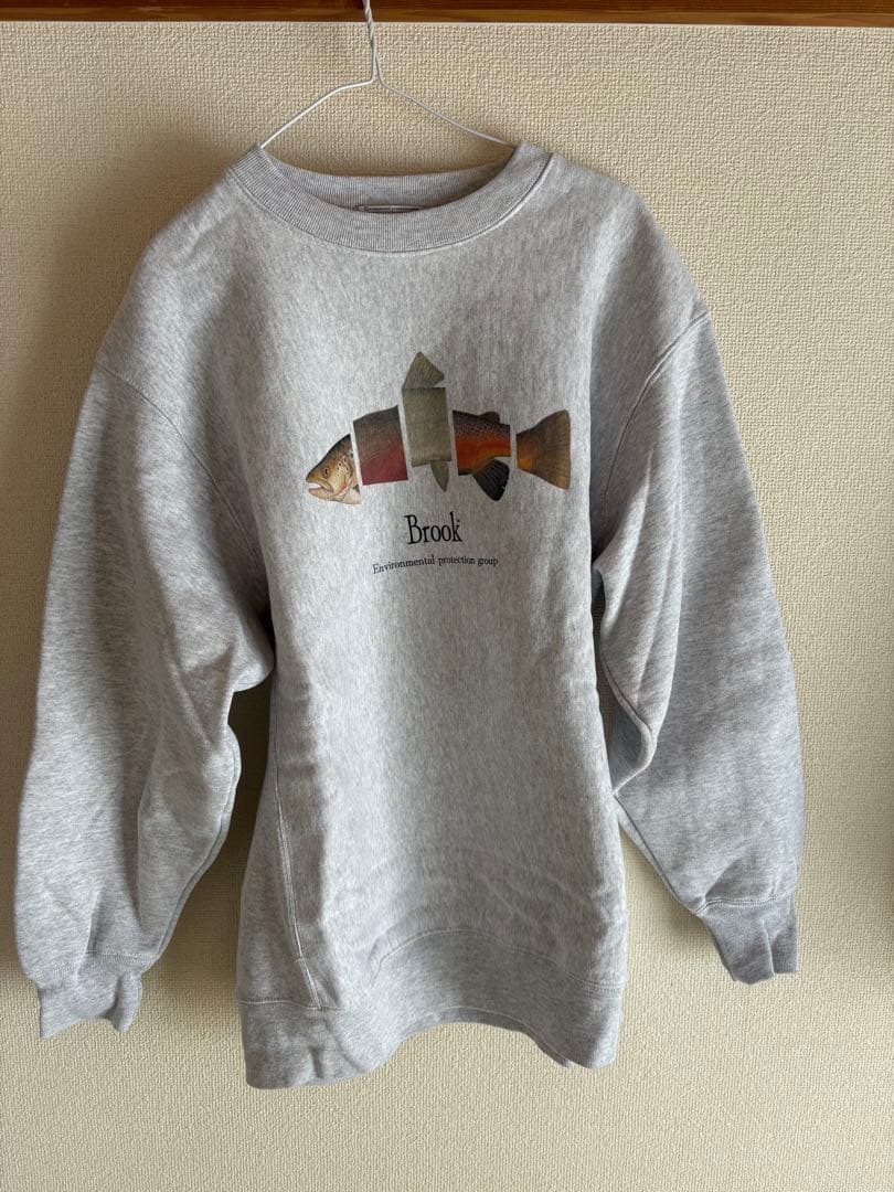 Brook 魚グラフィック XL グレー スウェット