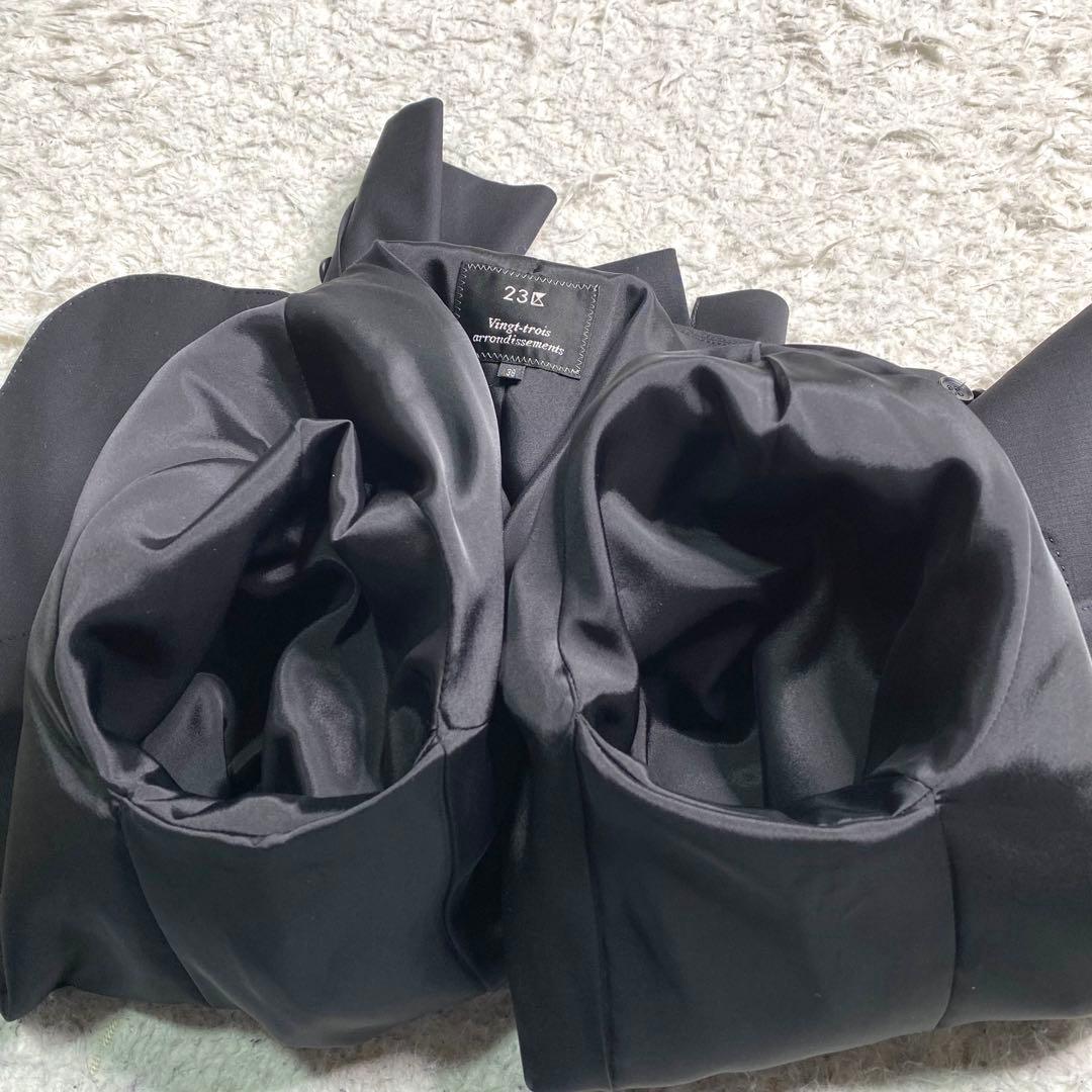 美品✨23区 スーツ セットアップ バハリエ生地 黒 ストレッチ M 1B 毛