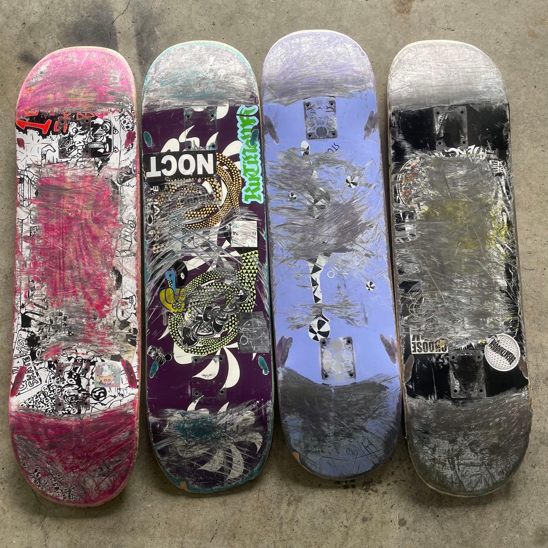 中古スケートボード 廃棄デッキ 廃デッキ スケートボード 4枚組 - メルカリ