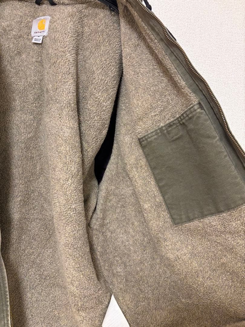 希少最高カラー】カーハート レザーロゴ 裏ボアダックジャケット XL