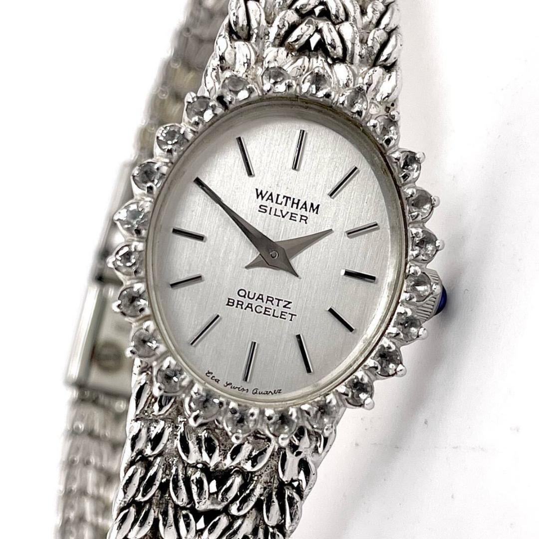 新品電池/稼働】SV925/24P ウォルサム マキシム ダイヤベゼル 腕時計