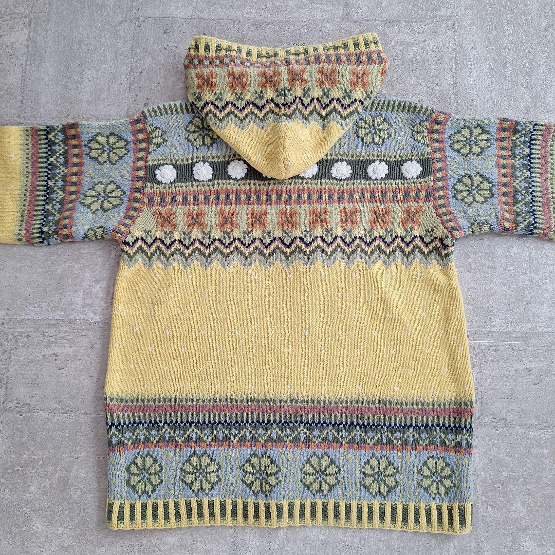 PINK HOUSE ピンクハウス フェアアイル柄 フーディー ニット 美品