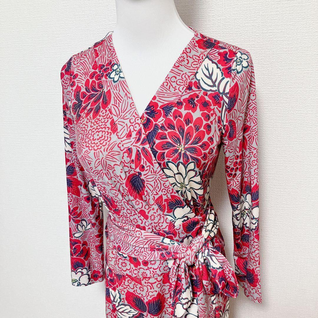 新品】kay me ケイミー カシュクールワンピース 花柄 和柄 7号 - メルカリ