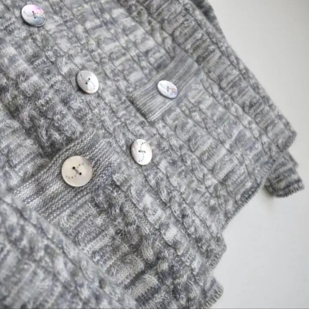 銀座和光取扱) イダスクラッチ ♡ 肉厚カシミヤニットジャケット グレー