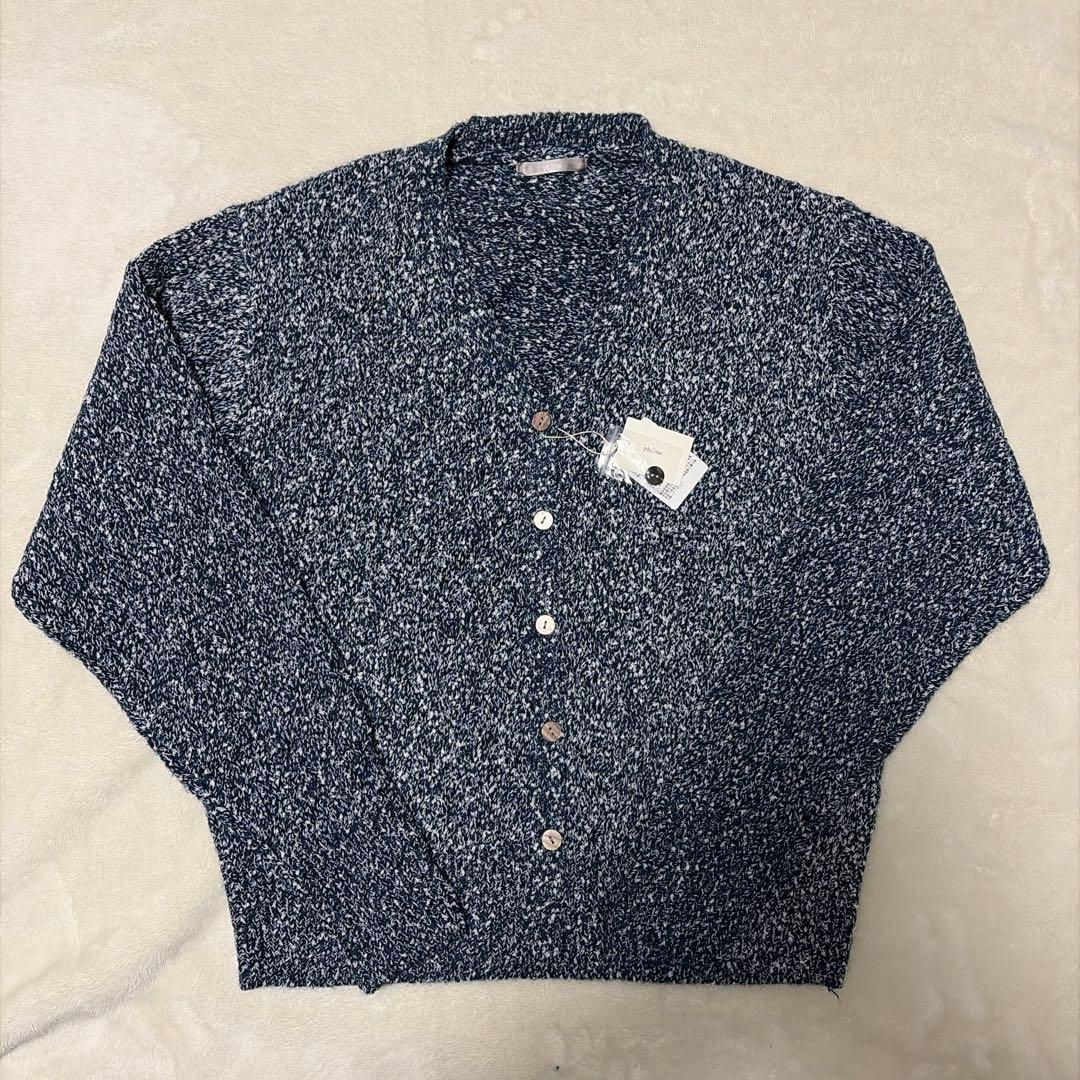 philme mix knit cardigan (unisex、navy)