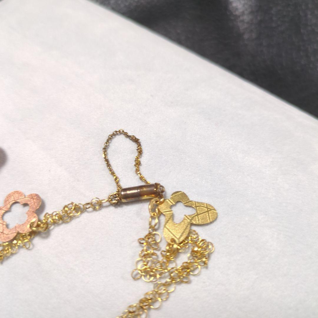 K18 Au750 ゴールド 金 花 蝶々 ブレスレット アクセサリー - メルカリ