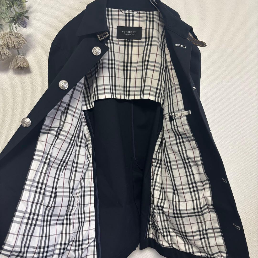 【バーバリーブラックレーベル】マリンコート 銀ボタン ホースロゴ《M》