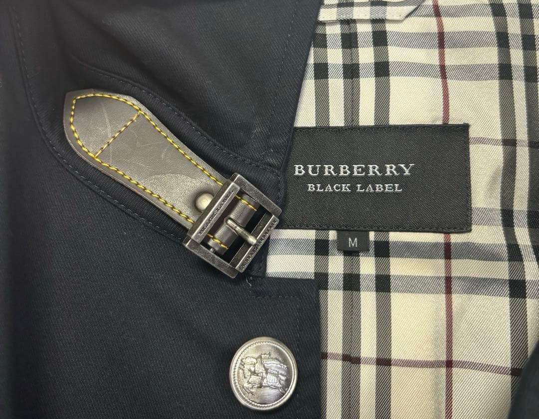 【バーバリーブラックレーベル】マリンコート 銀ボタン ホースロゴ《M》