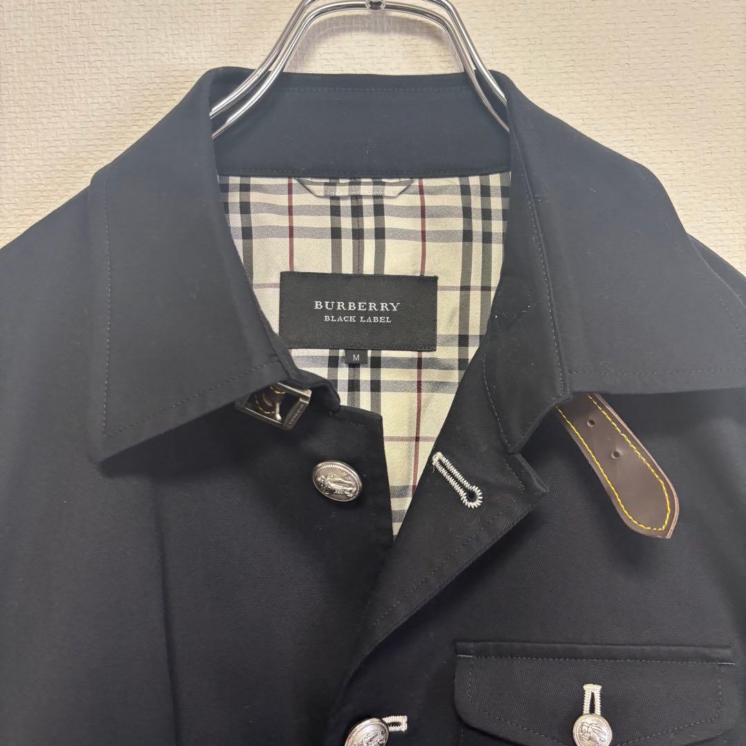 【バーバリーブラックレーベル】マリンコート 銀ボタン ホースロゴ《M》