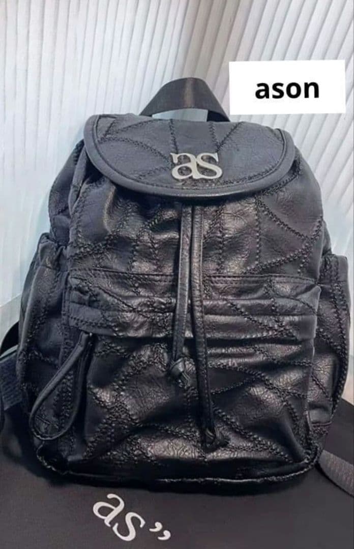 ason BENETTON BACKPACK リュック ブラック 新品 - メルカリ