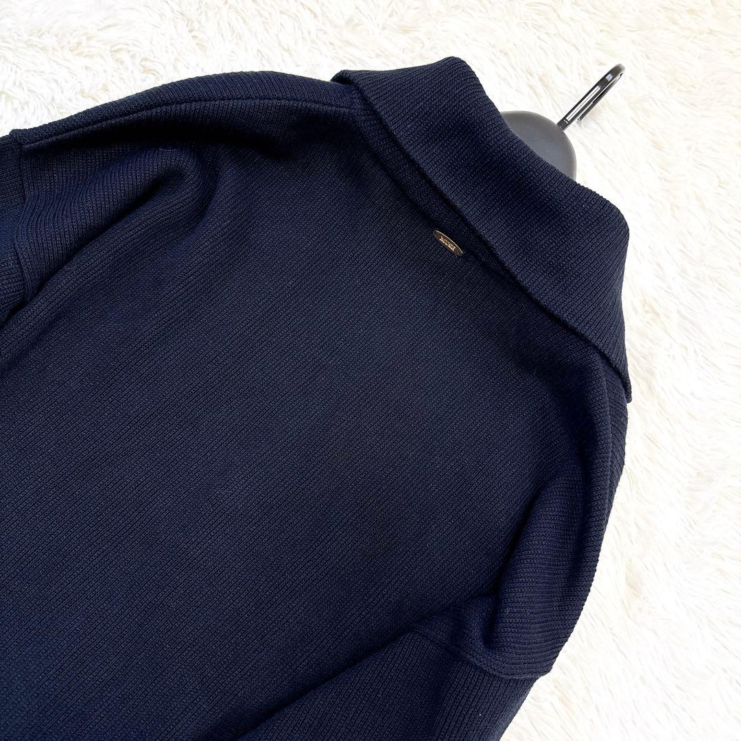 ドゥーズィエムクラス Twins ニットジャケット ネイビー ロゴプレート F