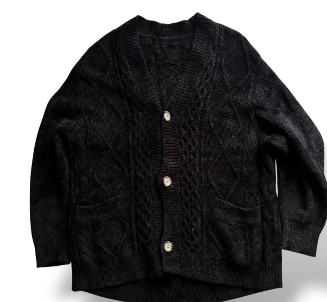 ABYTS ケーブルニットカーディガン ブラック サイズ2 佐藤健 - メルカリ