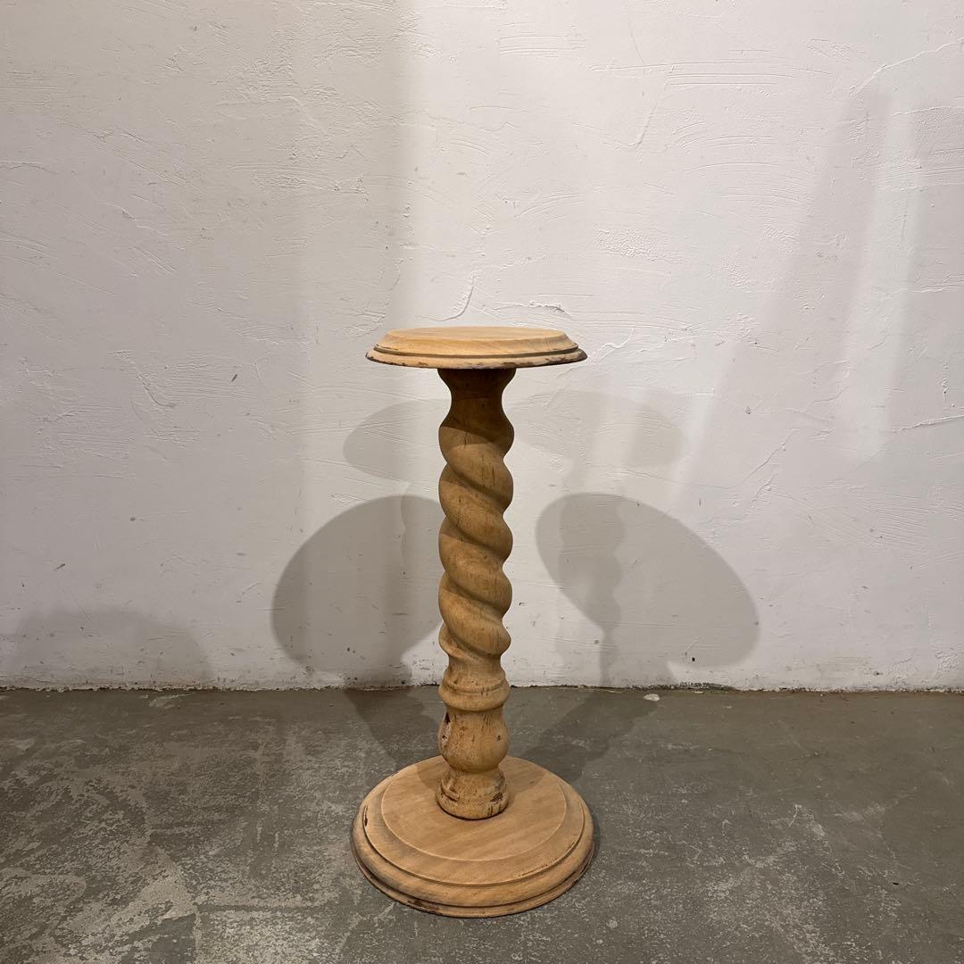 ヴィンテージ ラウンド サイドテーブル 花台 剥離 - メルカリ