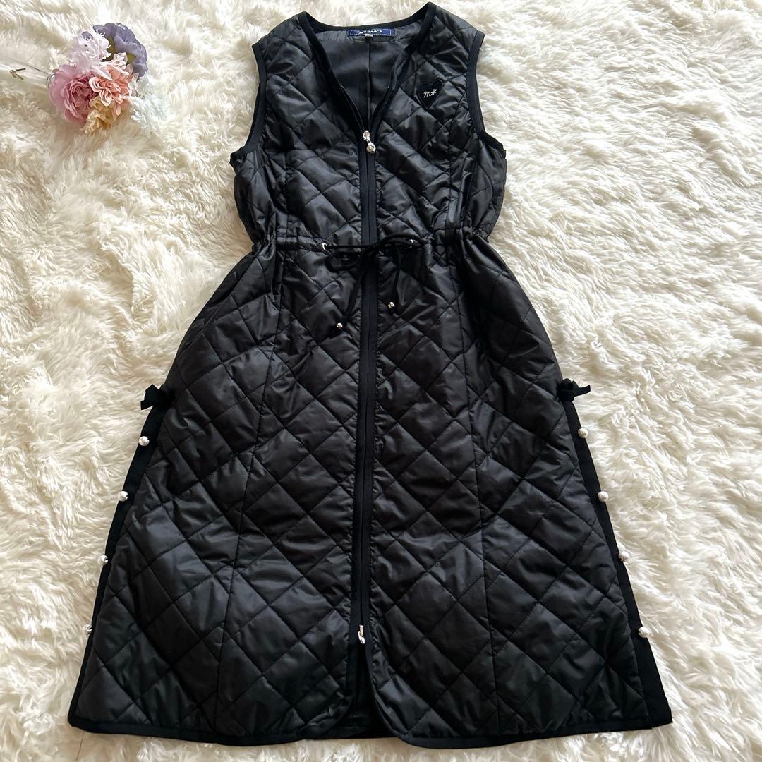 未使用に近い】M'S GRACY エムズグレイシー キルティングジレ 黒 38