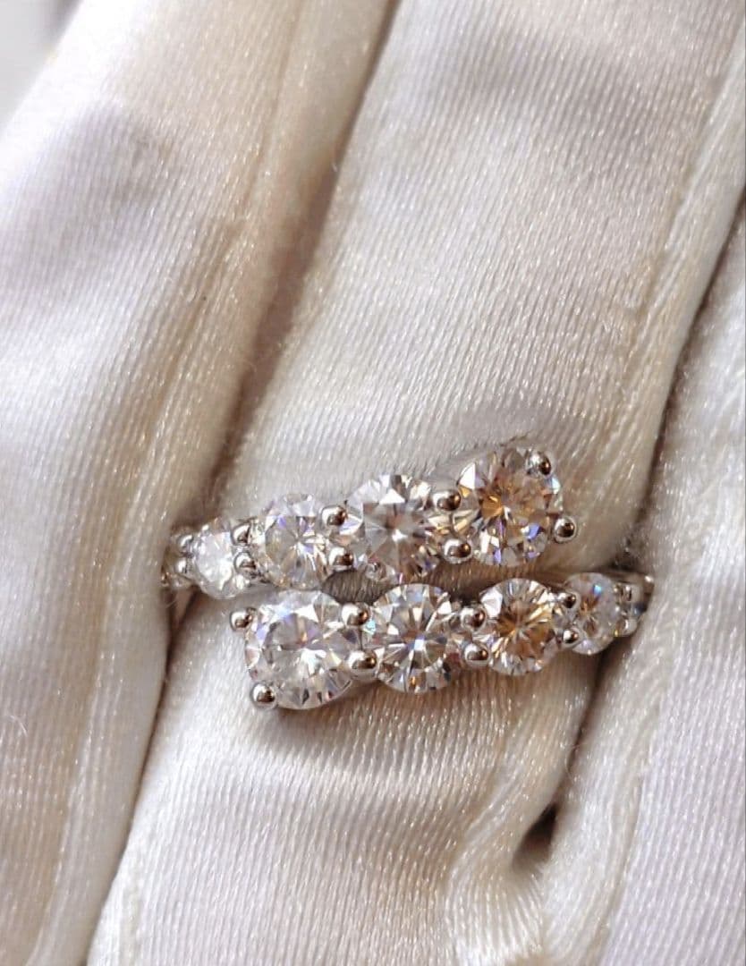 2531 最高級 モアサナイト リング ラウンド 粒 シルバー オープン限定