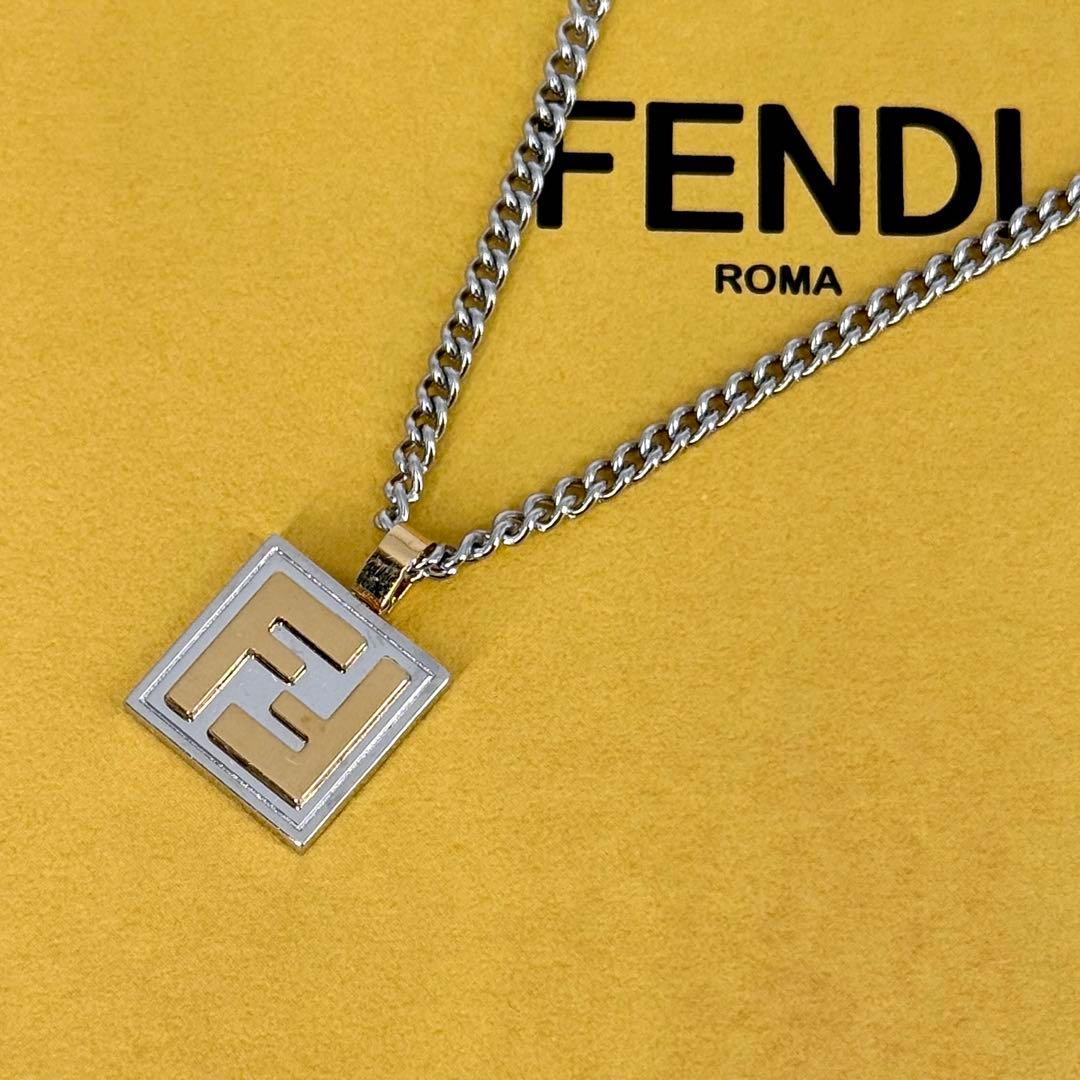 美品 FENDI 目黒蓮 着用 ネックレス FFロゴ シルバー ゴールド 現行